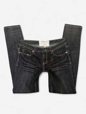 Y2K Vintage 2000’s Dollhouse Jeans Size 11 Black Low Rise Bootcut Denim